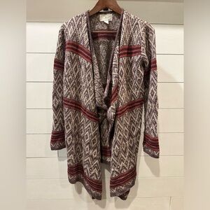Ruby Moon Women’s Cozy Patterned Open Front Cardigan- size X- Large